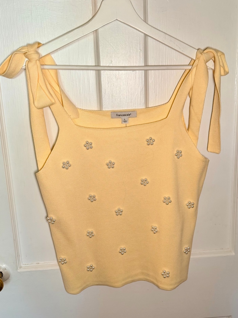 Pearl Daisy Tie-Shoulder Tank Top